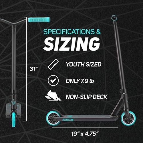 Envy Scooters ONE S3 Stunt Scooter Teal for Kids 6-12 Beginner Freestyle