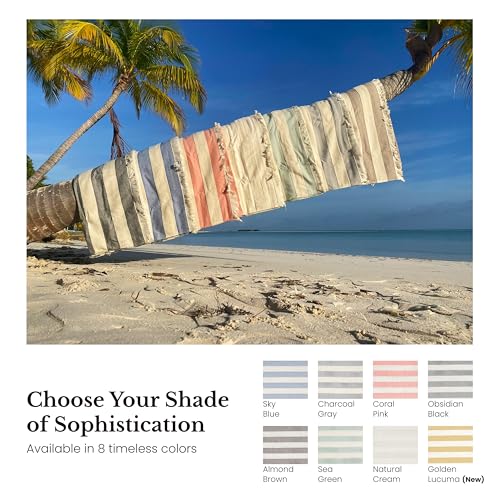 4-Pack Turkish Organic Cotton Beach Towels XL Sea Green Portable Lightweight
