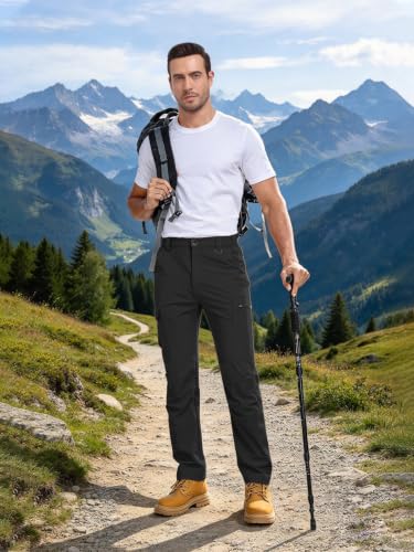 Men's Water Resistant Quick Dry Cargo Pants - Dark Grey 34 - Outdoor Hiking & Camping Apparel