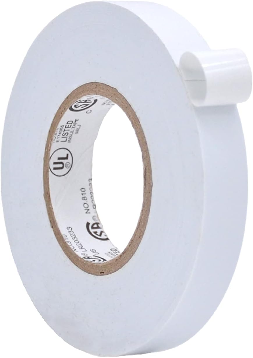 WOD ETC766 Professional Grade Electrical Tape - UL/CSA Listed, 1/2 Inch x 66 Ft, Vinyl Rubber Adhesive