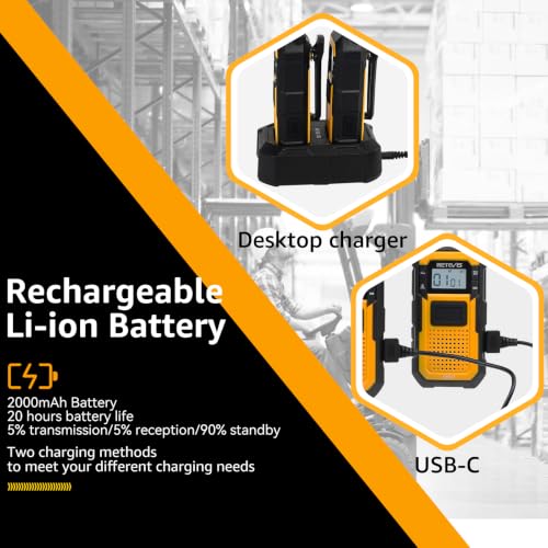 Retevis RB48 Waterproof Walkie Talkies with G-Type Earpiece for Adults