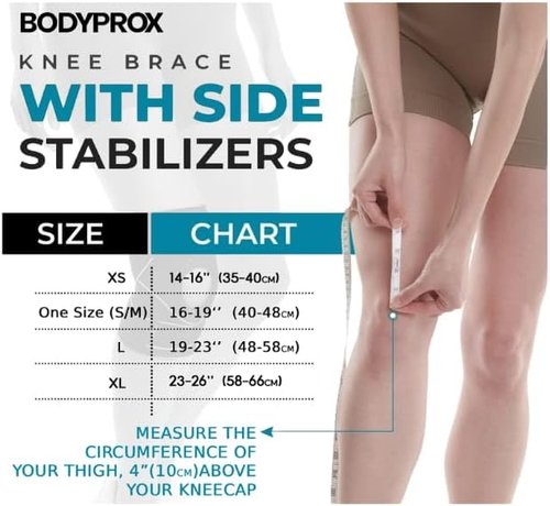 Bodyprox Knee Brace - Enhanced Support with Side Stabilizers & Patella Gel Pads