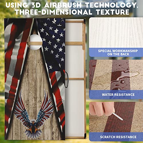 OLYMSOLD 4x2FT USA Eagle Cornhole Set - Regulation Outdoor Bean Bag Toss Game