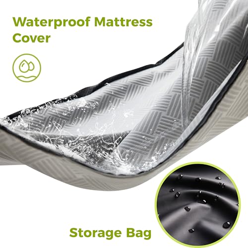 Jamdok Cooling Foam Camping Mattress Waterproof Light Gray 75x30x2"
