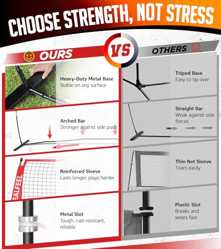 12 Ft Portable Volleyball Net Set with Adjustable Height, Poles, & Accessories