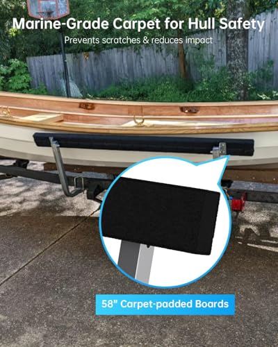 57" Adjustable Carpeted Boat Trailer Side Guide Bunks - Heavy Duty, Galvanized Steel, 2PCS