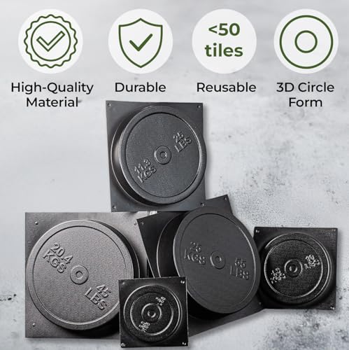 DIY Concrete Weight Plate Mold Set - Reusable 5-Piece ABS Plastic for Home Gym & Garden