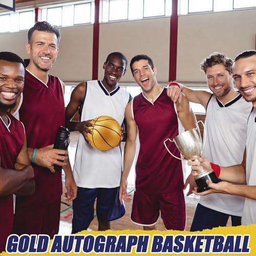 Gold Official Size 7 Autograph Basketball Set - 6 Balls with Pump & Signatures