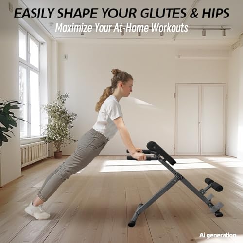 Foldable Hyperextension Roman Chair for Home Gym - 250LBS Capacity