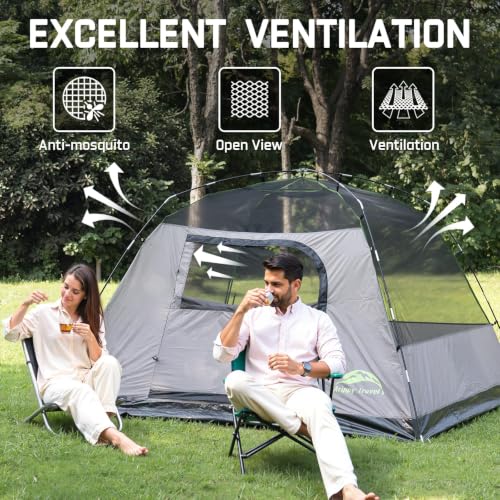 Happy Travel Black 4-Person Dome Tent with Rainfly – Spacious Camping Shelter