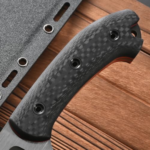 CCFFCC Black Fixed Blade Knife DC53 Steel Full Tang Camping & Hunting Knife