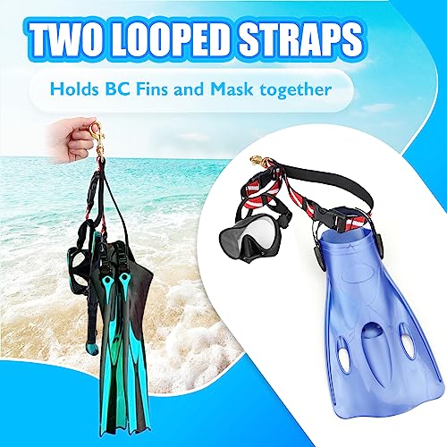 2-in-1 Dive Fin Holder and Mask Clip Strap - Water Sports Accessory
