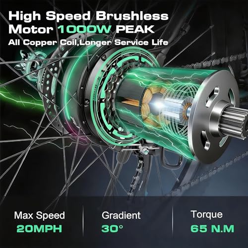 Vivi Grey Pro Electric Mountain Bike 27.5" 500W Shock Absorption, Removable Battery, UL2849