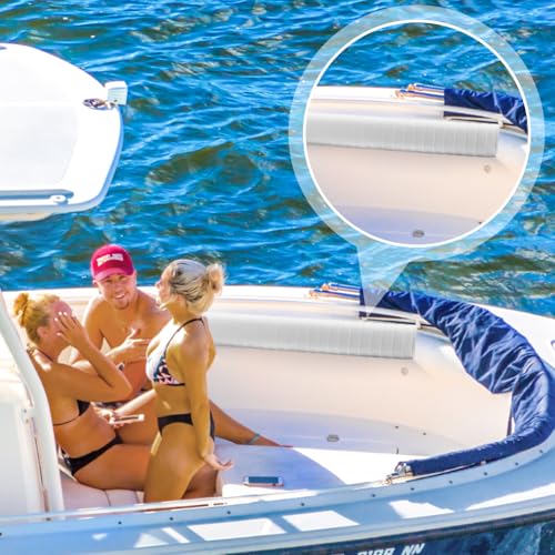Boat Bolster Cushions with Stainless Steel Mounting Clips - Marine Backrest Pad for Long Voyages