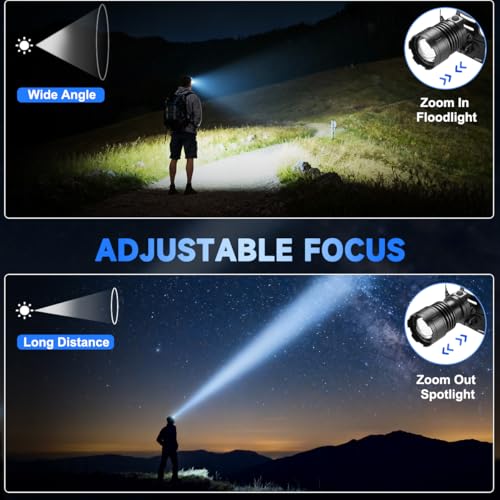 UUYEE Rechargeable Headlamp 3000L Super Bright LED Head Light - 4 Pack