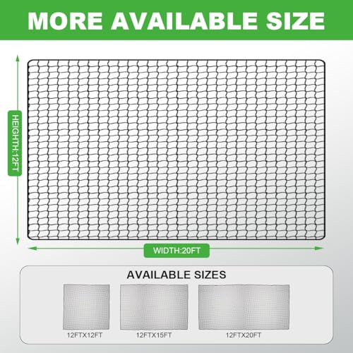 LAKNUAL 12x20ft Golf Practice Net with Complete Setup Kit Indoor Outdoor Barrier