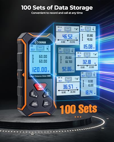 Laser Distance Meter 393Ft Dual Laser Measure with Backlit Display - Orange & Dark Blue