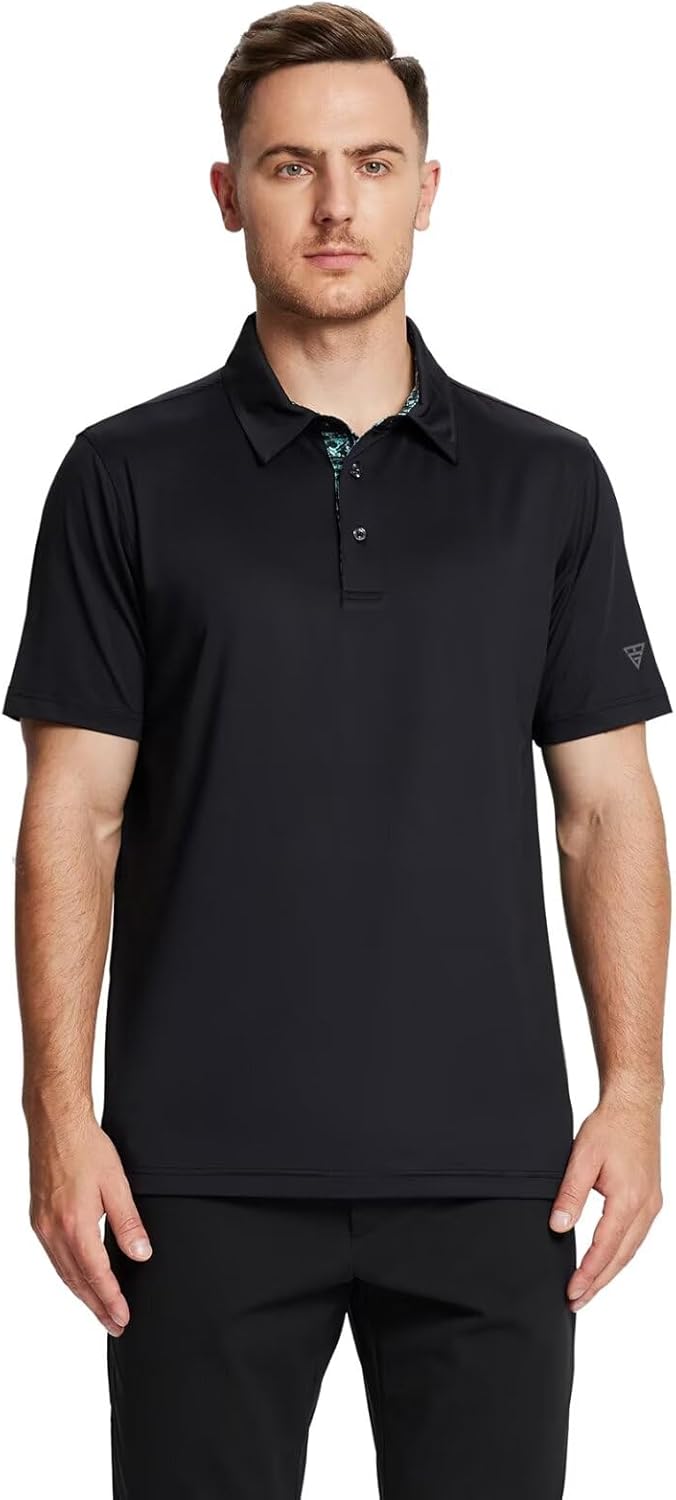 Skiennix Men's Polo Shirts - Stylish Dry Fit Performance Collared Golf Shirts | Short & Long Sleeve Options