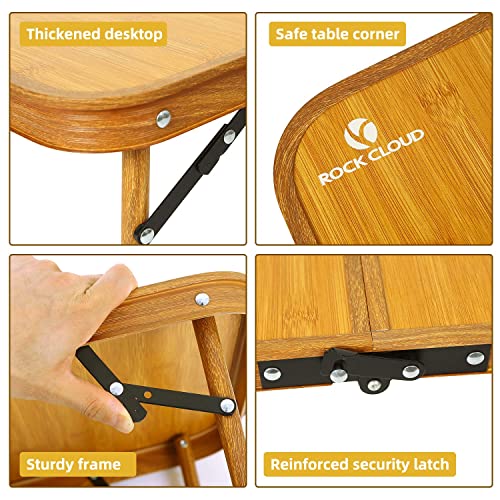 Portable Camping Table Ultralight Foldable 35x16 in with Bamboo Pattern, Outdoor Picnic & Hiking