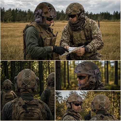 Lightweight Tactical Bump Helmet with Adjustable Fit & Noise Reduction Headset
