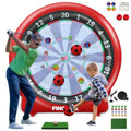 FINCOME Red 6FT Inflatable Multi-Game Dartboard with Soccer & Golf Fun