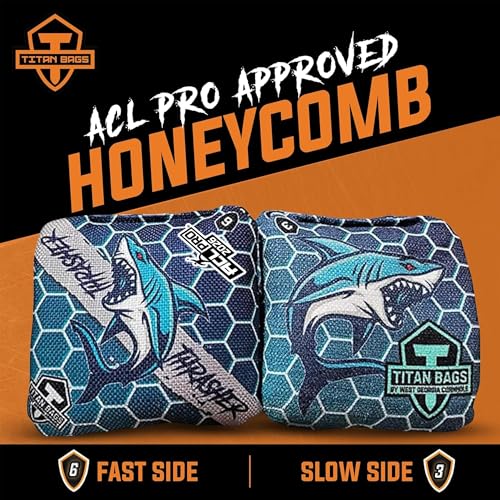 WGC Titan Bags Thrasher ACL Cornhole Bags Honeycomb Lurking Lagoon Set of 4