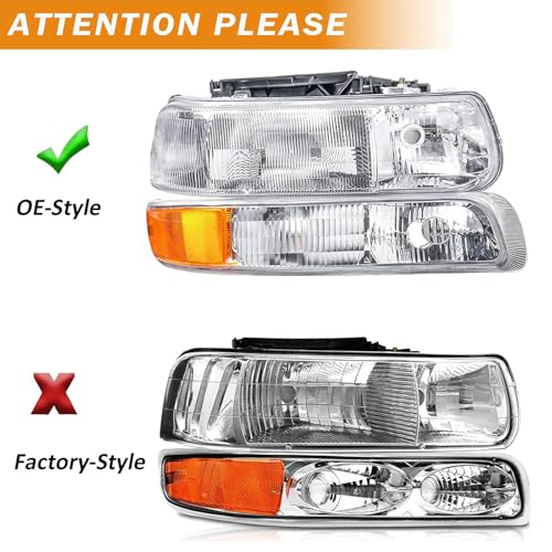 A&P Chrome Headlight Assembly for Chevrolet Tahoe Suburban Silverado 00-06