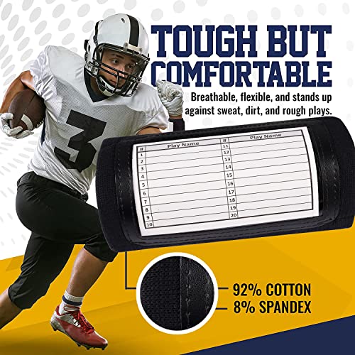 Softball & Baseball Wristbands with Play Sheets - Adult Size 20 Pack, Black