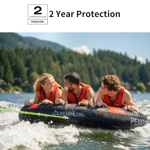 PEAKFLOW 3 Rider Phantom Towable Tube for Boating - Stable Water Fun for Kids & Adults