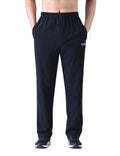 Zoulee Men's Front Zip Open-Bottom Sports Pants Sweatpants Trousers Thin Black 2XL