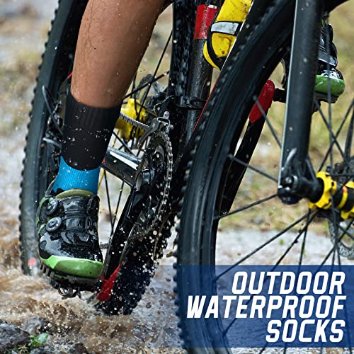 Janmercy Waterproof Hiking Socks - Unisex Large Dark Color 3 Pairs