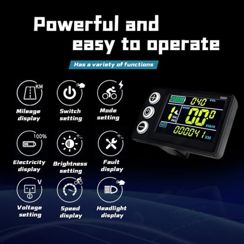 Haeweypf 24V-48V 750W/1000W Sine Wave Ebike Controller with S866 LCD Display Kit