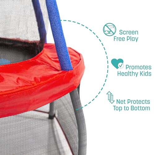 Skywalker Trampolines 48-Inch Mini Trampoline with Enclosure Net for Kids, Red