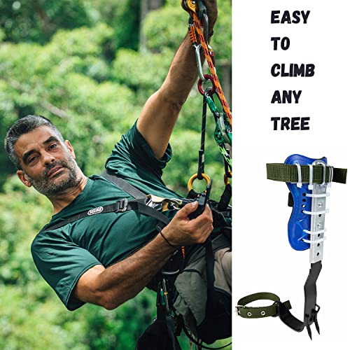 Tree Climbing Spikes Set - Adjustable Stainless Steel Climbing Gear with Non-Slip Pedals - Plastic Variation
