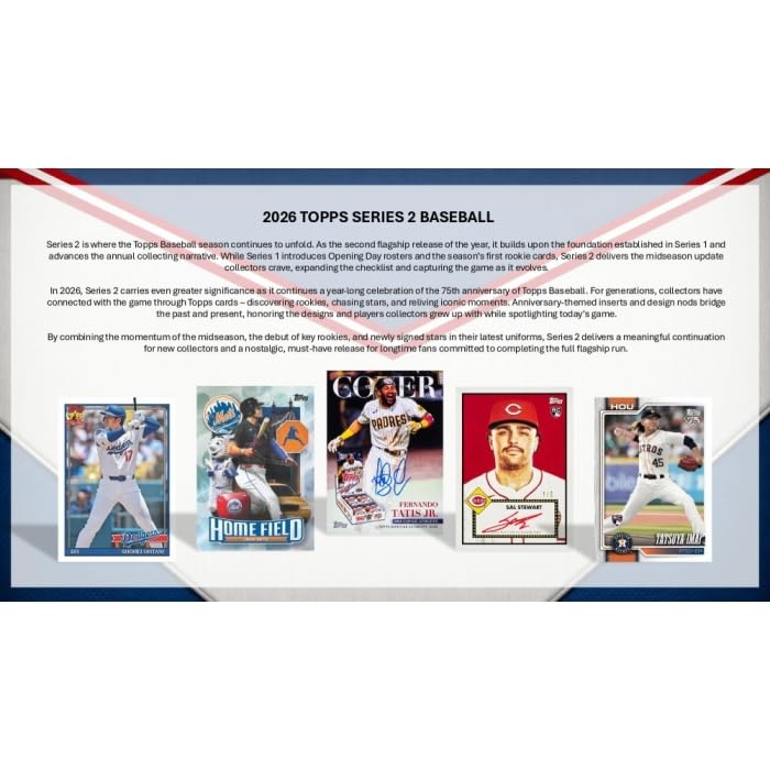 2026 Topps Series 2 Baseball Trading Card Box with Exclusive Oversized Card
