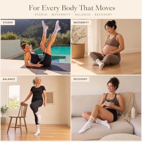 LISAMAREE Non-Slip Grip Socks for Pilates & Yoga - Can We Do the Other Side Next Week? - Women’s Grippy Socks for Dance & Gym