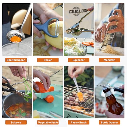 16-Piece Camping Cooking Utensil Set with Organizer Bag - Outdoor Kitchen Tools