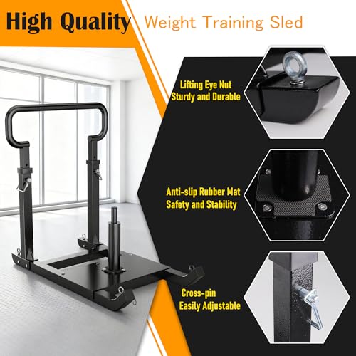 GanFindX Matte Workout Weight Sled for Speed & Strength Training - Heavy Duty, Adjustable Resistance