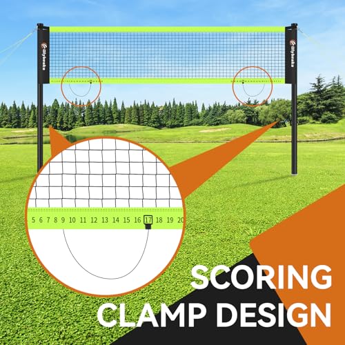 Olybeaka 12ft Black Badminton Net Set for Backyard Easy Setup & Stable Play
