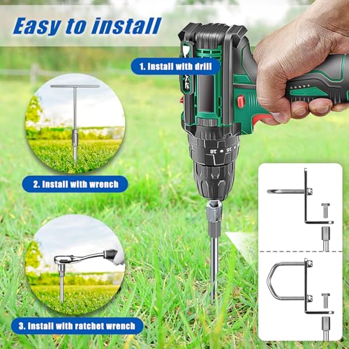 30-Inch Heavy Duty Ground Anchor Kit - 4 Pack for Lawn & Garden, Sheds, Trampolines, Mobile Homes - Variation of THIS listing
