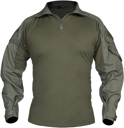 HARGLESMAN Men's Tactical Military Combat Uniform - Long Sleeve Shirt & Pants with Knee Pads