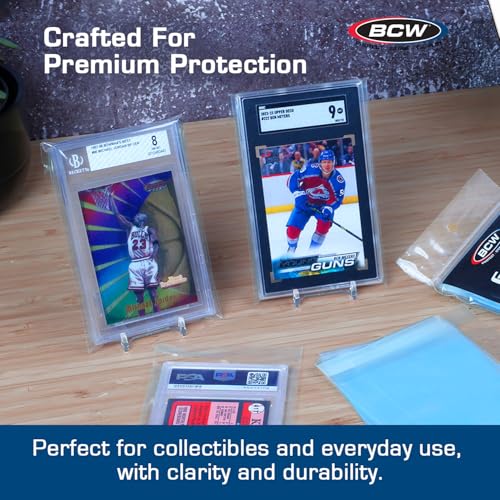 BCW Resealable Graded Card Sleeves 3¾ x 5½ Inch Pack of 200 - Compatible with PSA & BGS