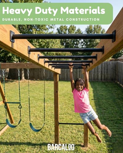 Black 22 Inch Outdoor Monkey Bars Set of 6 for Kids Playgrounds - Barcaloo Variation