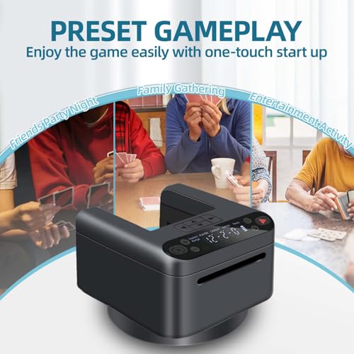 Black Automatic Card Dealer Machine for Poker UNO Bridge Blackjack - USB Rechargeable