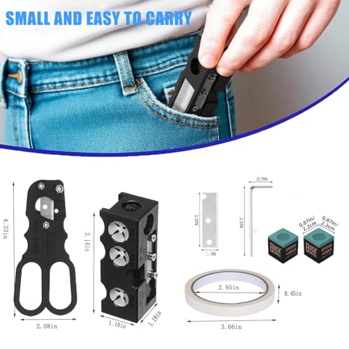 11-in-1 Pool Cue Tip Shaper & Replacement Kit for Billiards