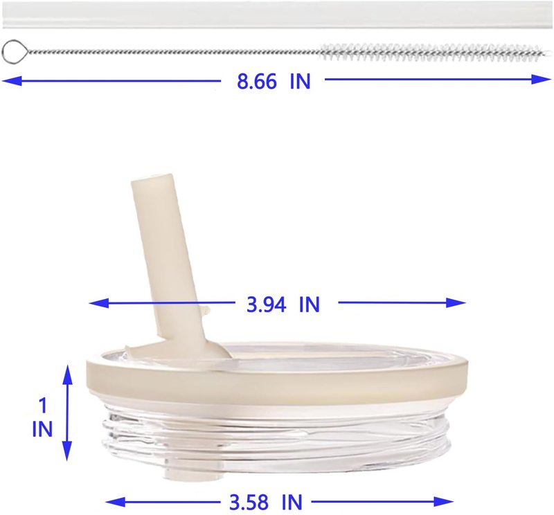 Aooiiysd 2 Pack Stanley Flip Straw Lid, with Leak Proof, Stanley Cup Accessories, Stanley Lids Replacement for Stanley Quencher H2.0 40 oz Tumbler (Only), BPA Free (Beige and Black Set)