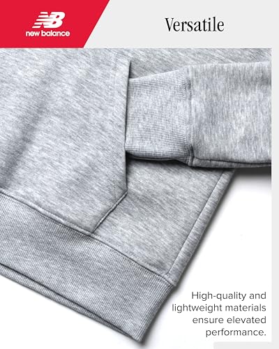 New Balance Boys Cotton Fleece Pullover Hoodie with Pocket - Team Grey / 14-16