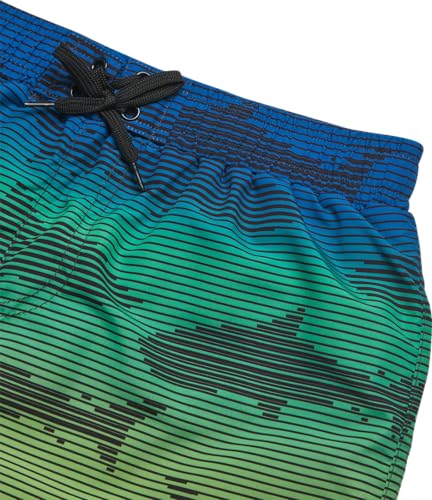 Bright Green Gradient Shark Boys Rash Guard & Swim Trunks Set - UPF 50+ Sun Protection