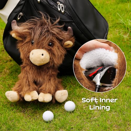Highland Cow Golf Driver Headcover - Funny Animal Golf Club Cover
