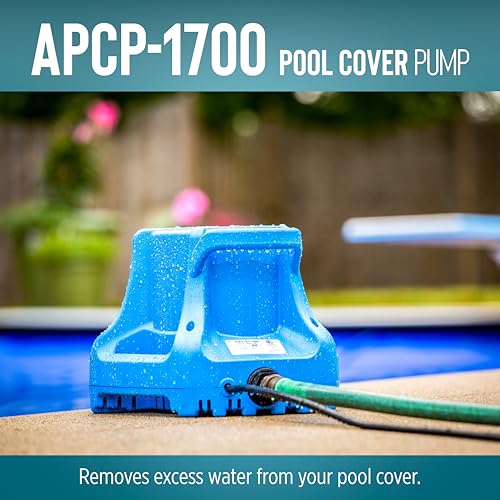 Little Giant APCP-1700 Pool Cover Pump 1/3 HP, 1745 GPH, Light Blue 1-Pack
